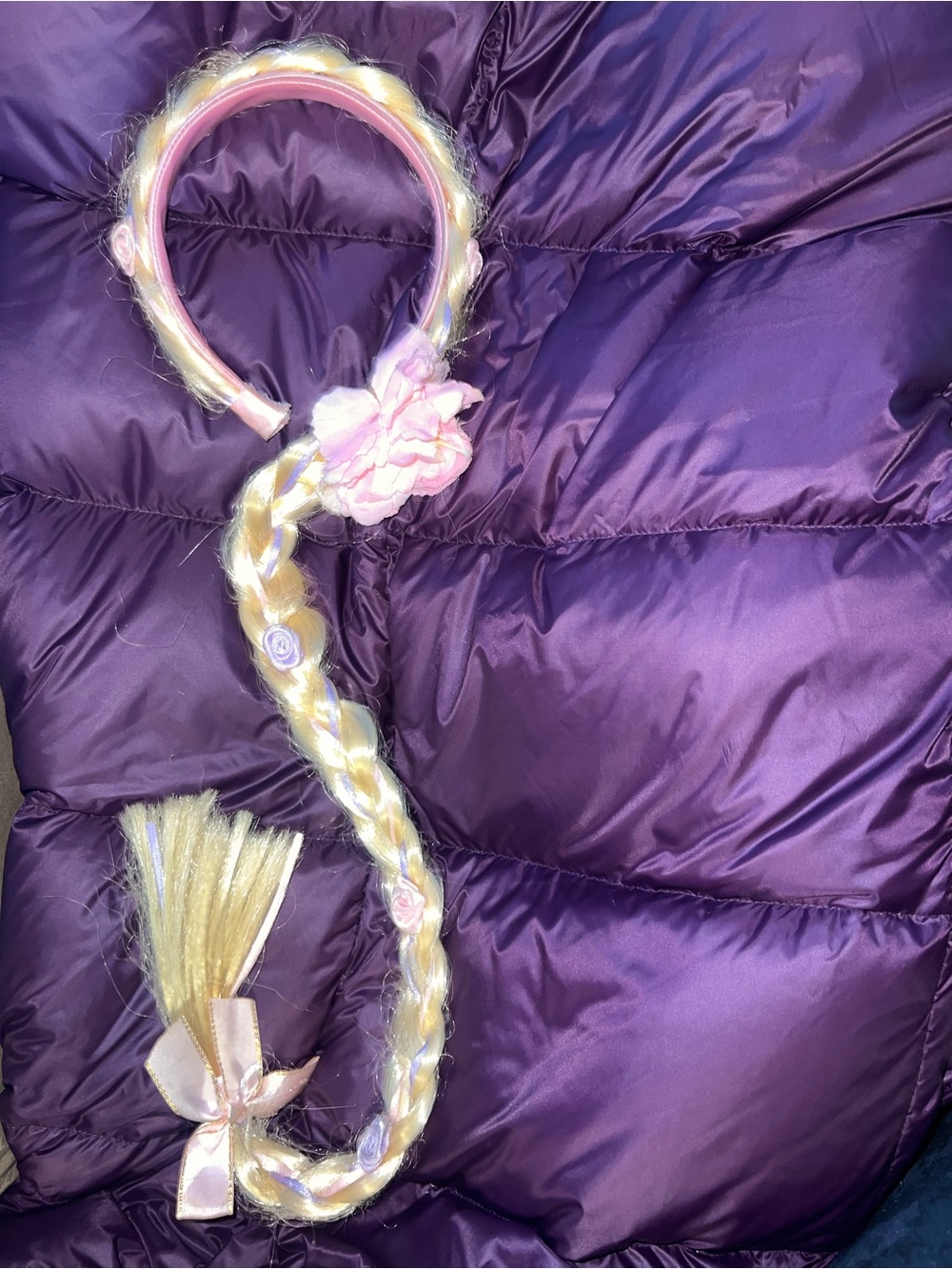 Girls rapunzel Pink Braided Flower Headband